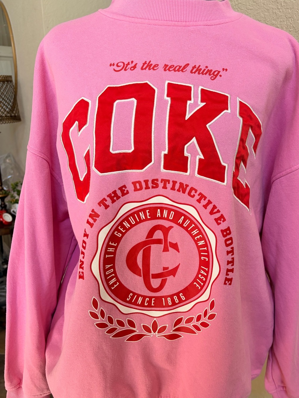 H&M Pink Branded Crewneck Sweatshirt